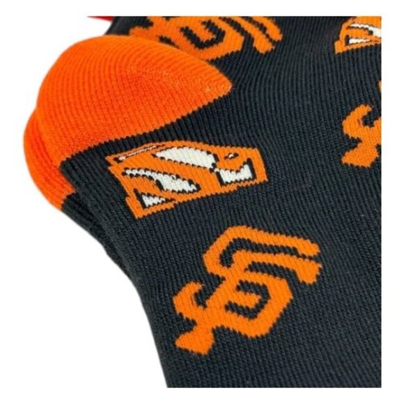 San Francisco Giants Superman Logo Socks Adult Large Black Orange Success Brands - Picture 13 of 16